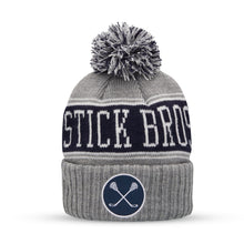 Load image into Gallery viewer, Stick Bros Grey and Navy Knit Hat
