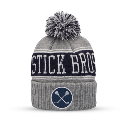 Stick Bros Grey and Navy Knit Hat